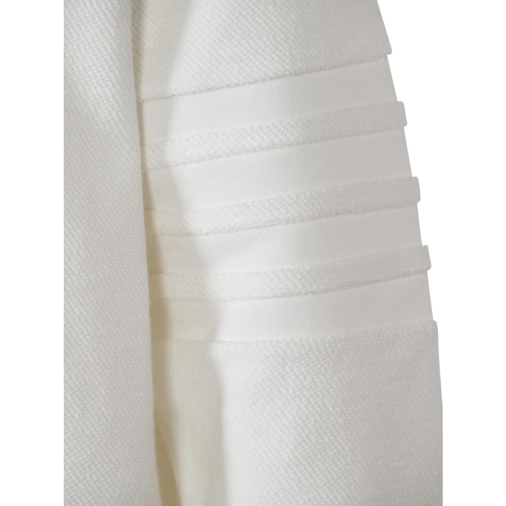 Thom Browne Witte Crewneck Sweatshirt met 4 Bar Stripe White Heren