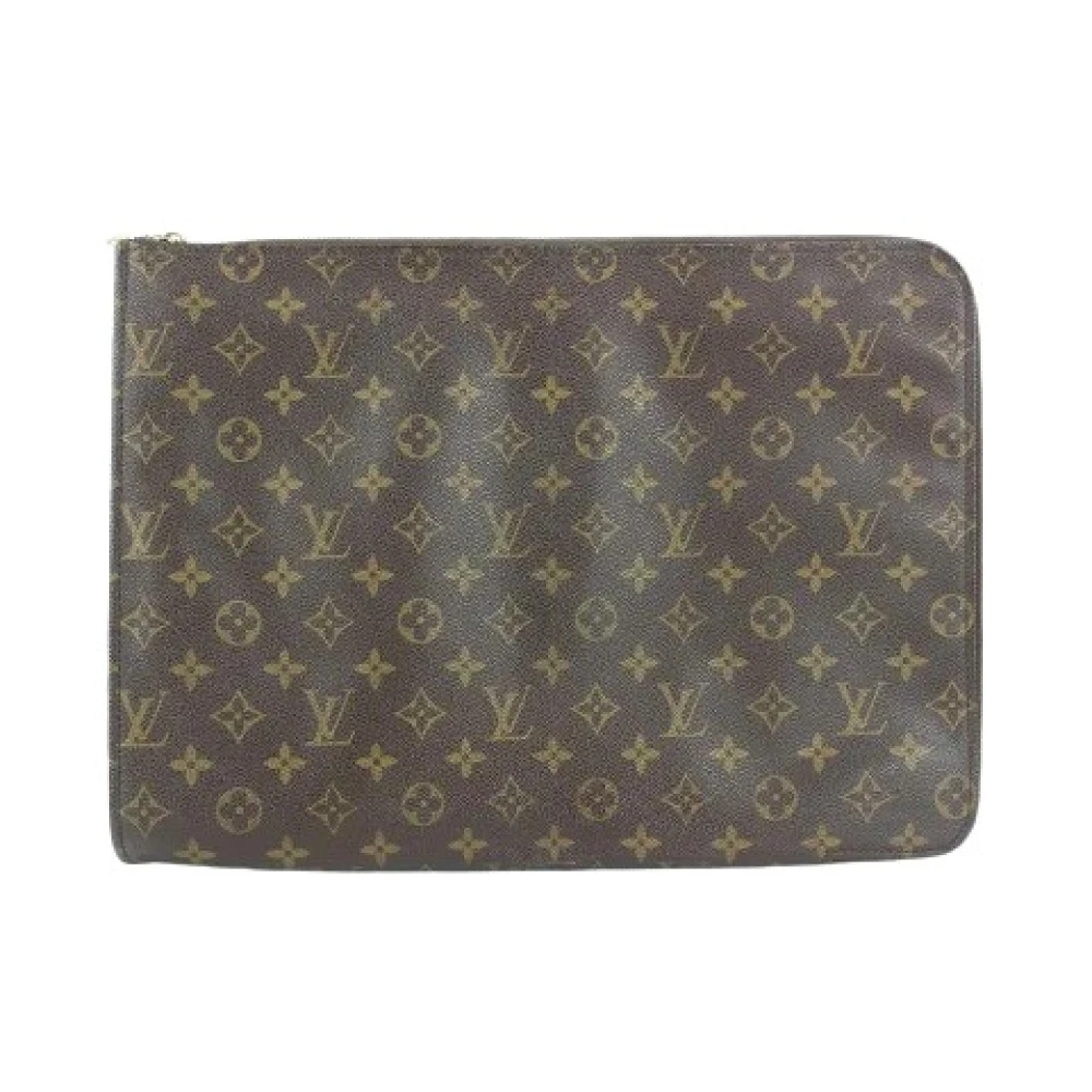 Louis Vuitton Vintage Använd koppling, Th0994, Tillverkad i Frankrike, Längd: 15 Brown, Dam