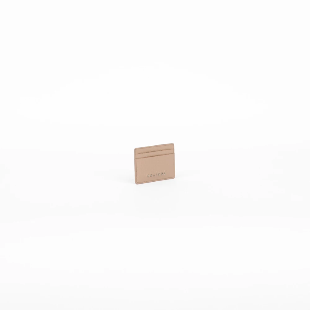 Orciani Leren RFID-beschermd Kaarthouder Beige Dames