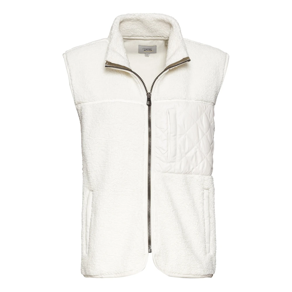 Camel active Fleecevest met opstaande kraag White Heren