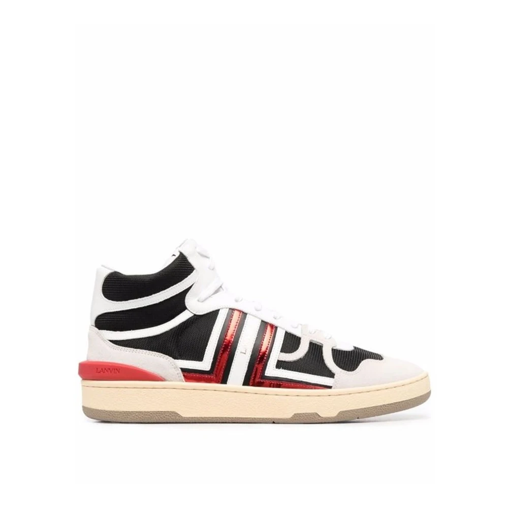 Lanvin Högtoppade Sneakers med Mocka Detalj Black, Herr