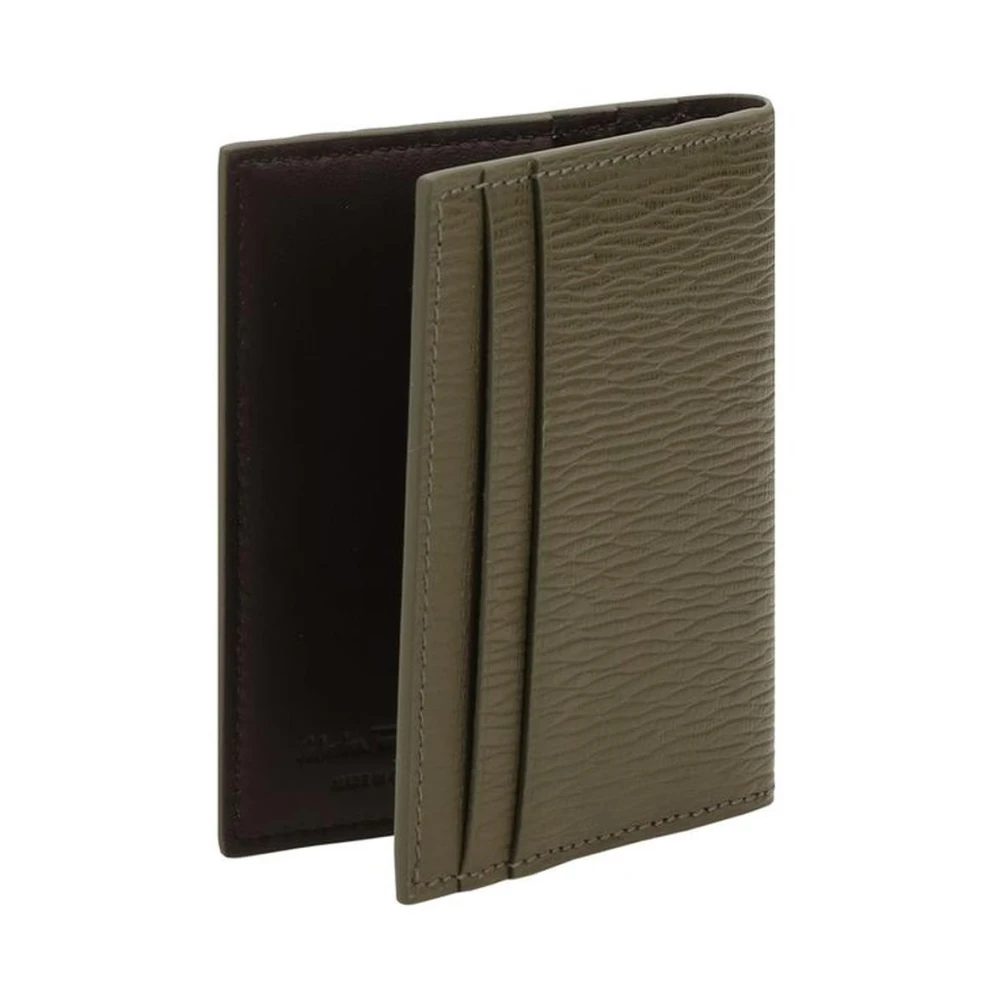 Salvatore Ferragamo Iconische Gancini leren kaarthouder Green Heren