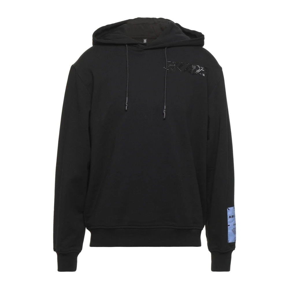 Alexander mcqueen Print Sweatshirt met Logo Patch Black Heren