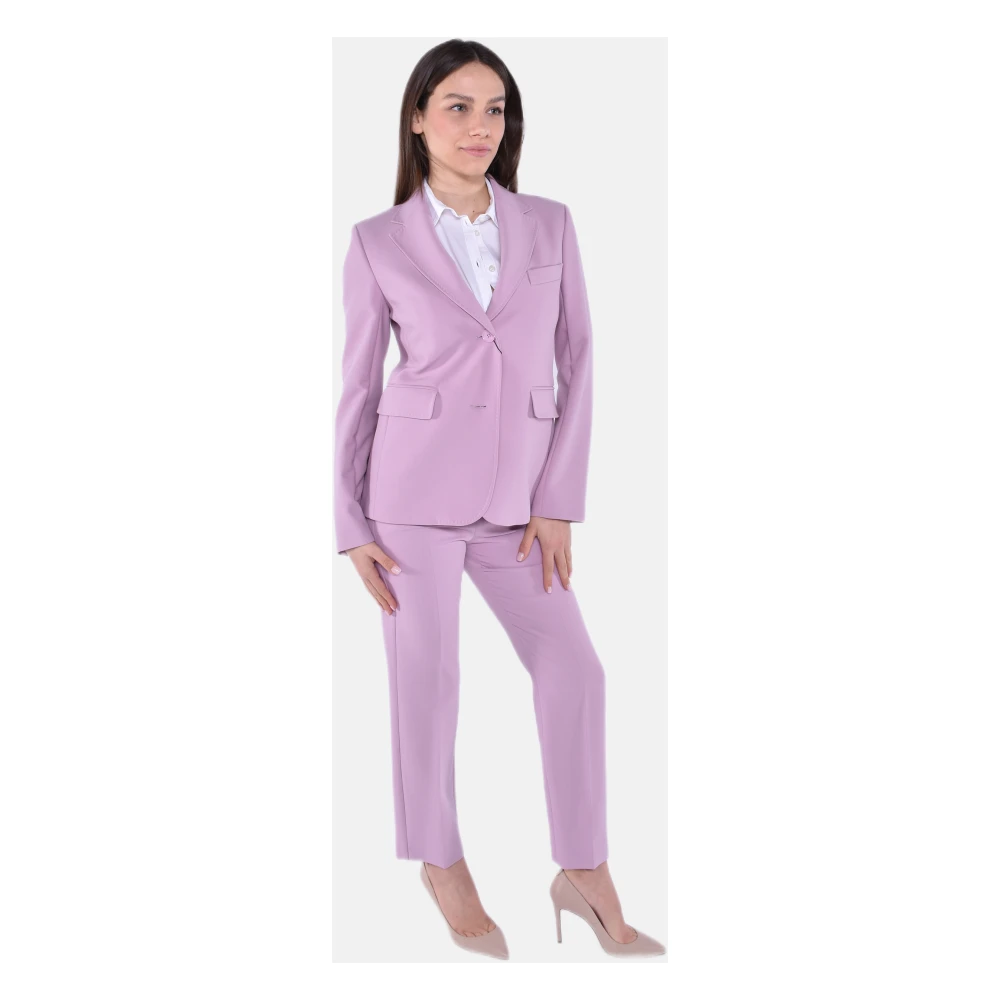 Max Mara Weekend Rechte Pijp Hoge Taille Enkellange Broek Pink Dames