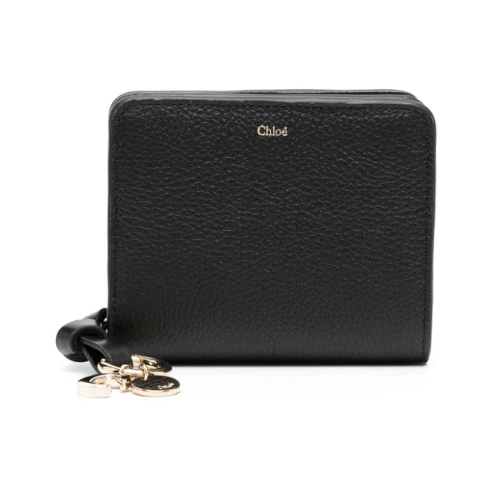 Chloé Zwart Lamsvacht Bi-Fold Portemonnee Black Dames