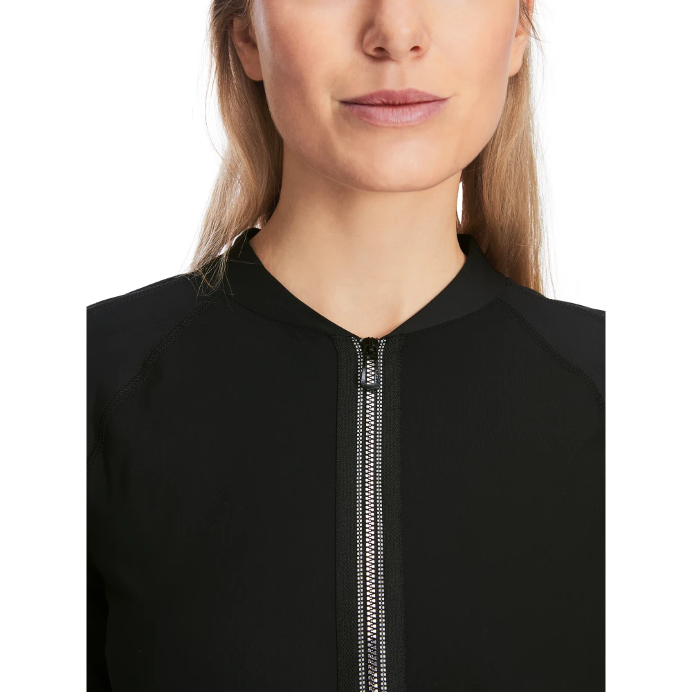 Marc Cain Geplooide Midi Jurk met Jas Black Dames