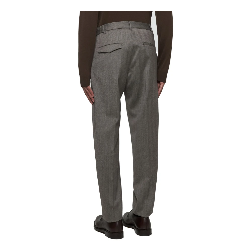 Tagliatore Bruine wollen broek met elastische taille Brown Heren