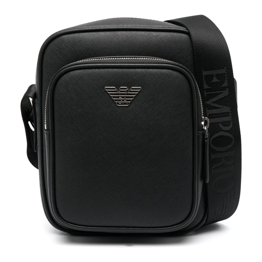 Emporio Armani Stijlvolle Messenger Tas Black Heren