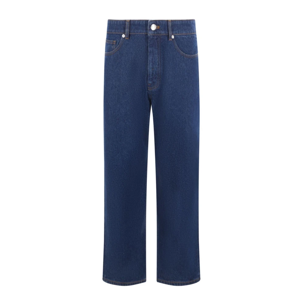 Maison Kitsuné Stone Straight Denim Jeans Blue Heren