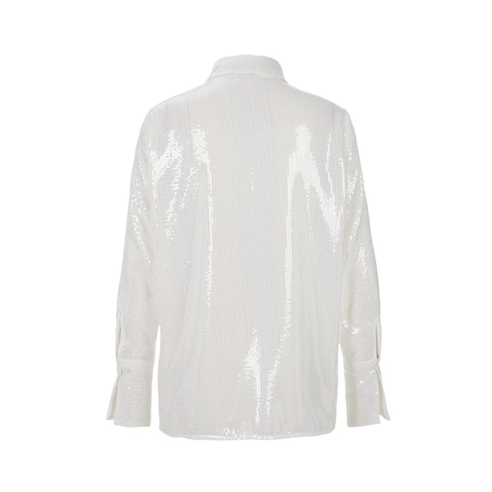 RIANI Luxe Damesblouse met Fonkelende Pailletten White Dames