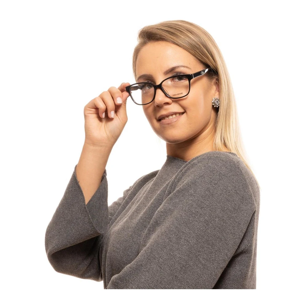 Zadig & Voltaire Zwarte Rechthoekige Optische Monturen Black Unisex