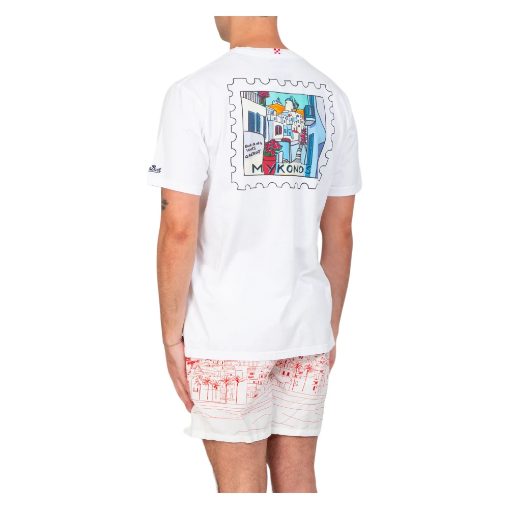 MC2 Saint Barth Mykonos Ansichtkaart Tee White Heren