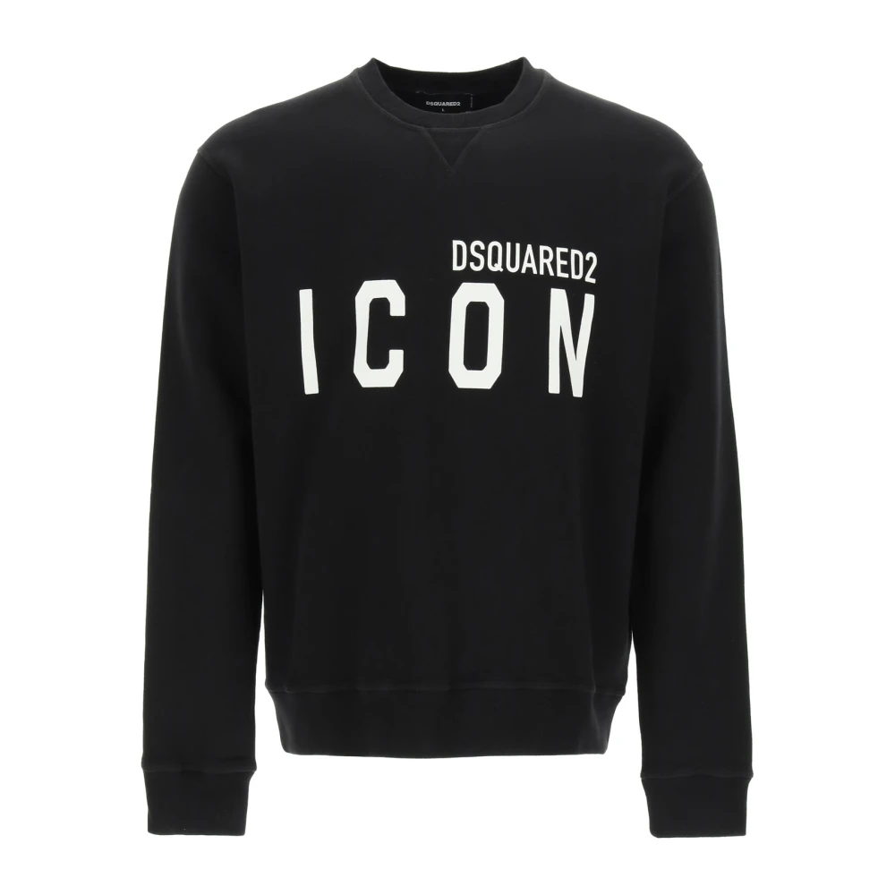 Dsquared2 Icon Crew-Neck Sweatshirt met Logo Print Black Heren