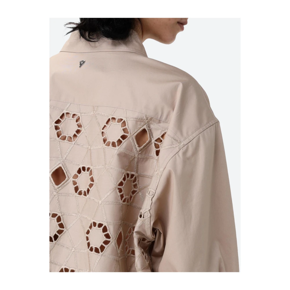 Dondup Macramé Shirt met Klassieke Kraag Beige Dames