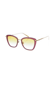 Brązowo-Złote Okulary przeciwsłoneczne o kształcie owalnym z ochroną UV