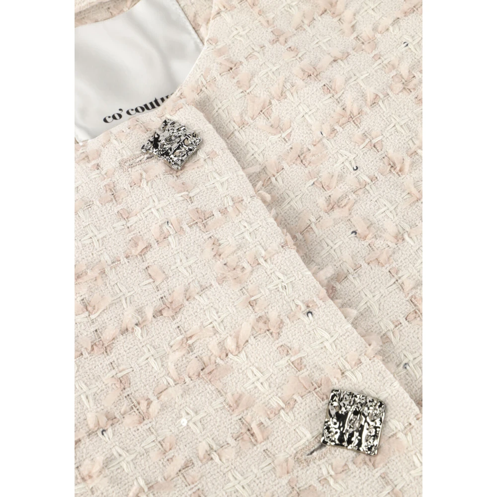 Co'Couture Elegante Boucle Jas voor Vrouwen Beige Dames