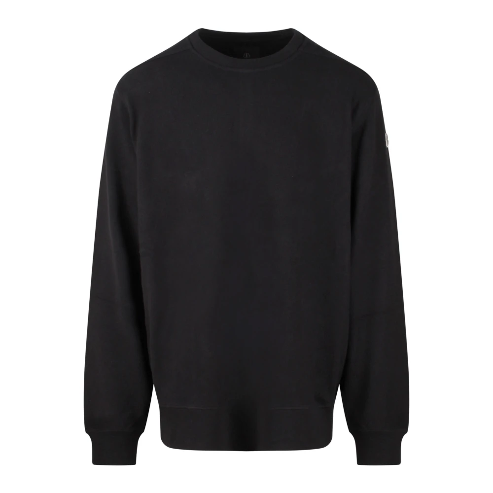 Moncler Oversized Crewneck Sweatshirt med Fleecefoder Black, Herr