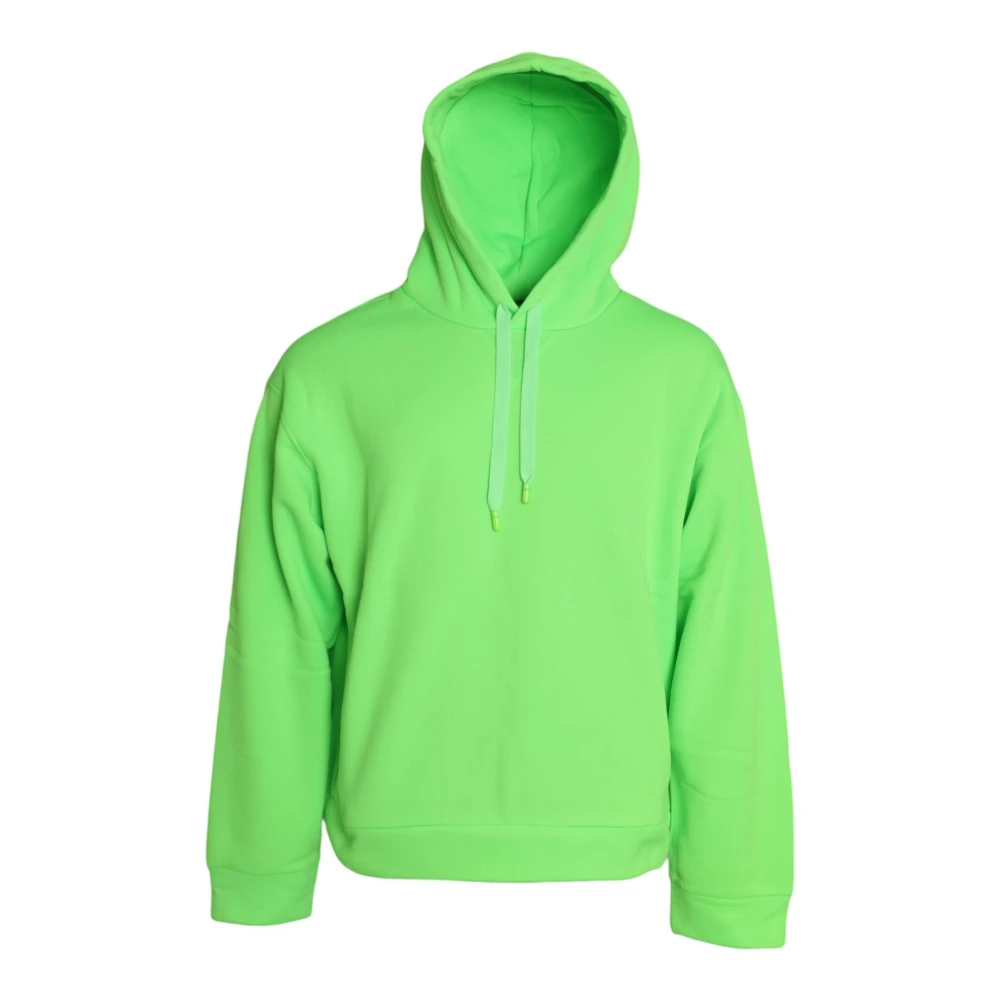 Dolce & Gabbana Men's Green Neon Hooded Jumper