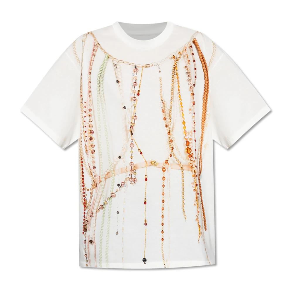 Mm6 Maison Margiela Femme Blanc Tops, Taille: 38 Fr T-Shirt Avec Imprimé