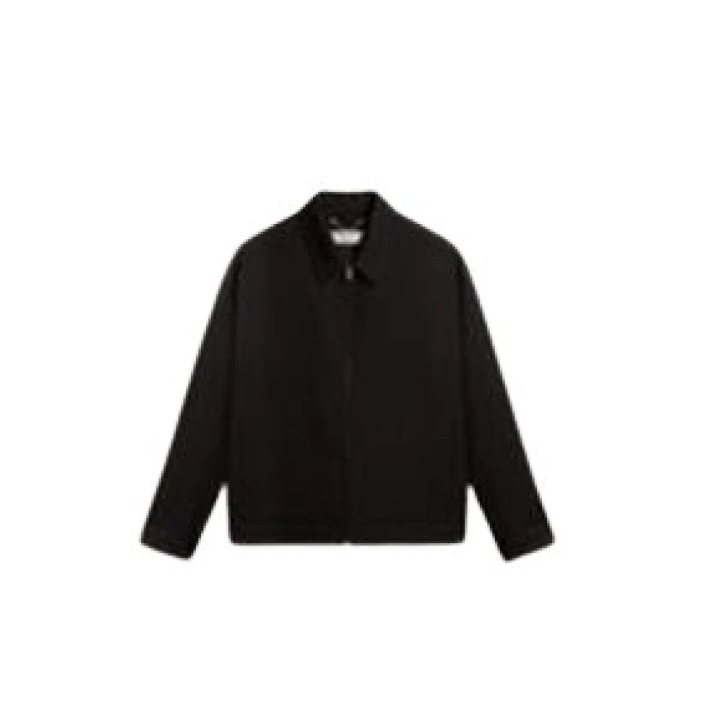 Golden Goose Zwarte Coach Jas in Wol Gabardine Black Heren
