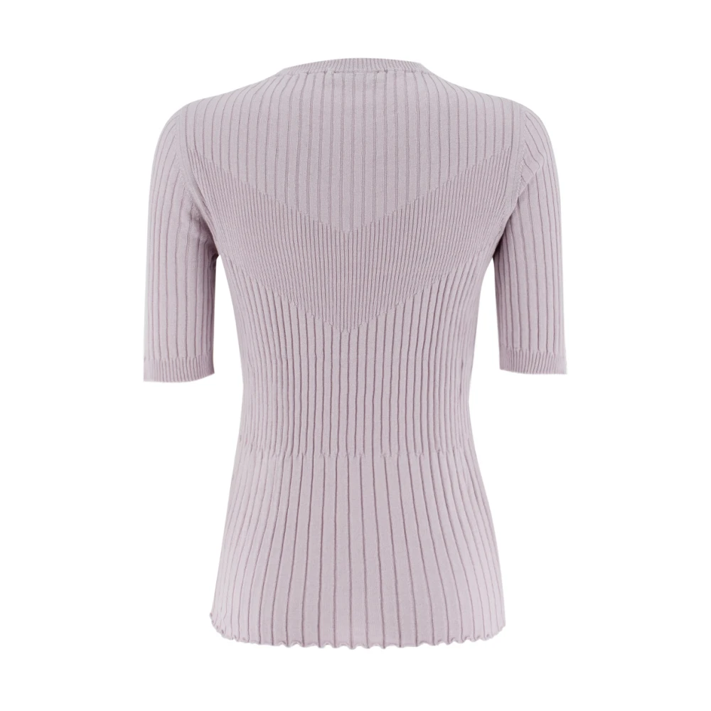 Panicale Zijde en Katoen Blend Crew Neck Sweater Purple Dames