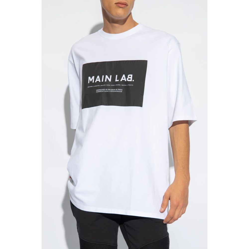 Balmain T-shirt met patch White Heren