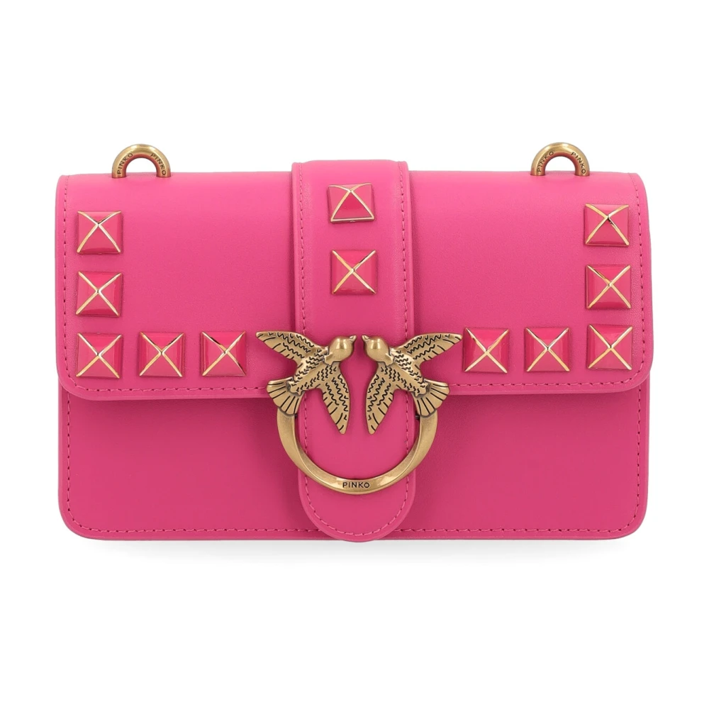 Pinko Studded Fuchsia Mini Love Tas Pink Dames