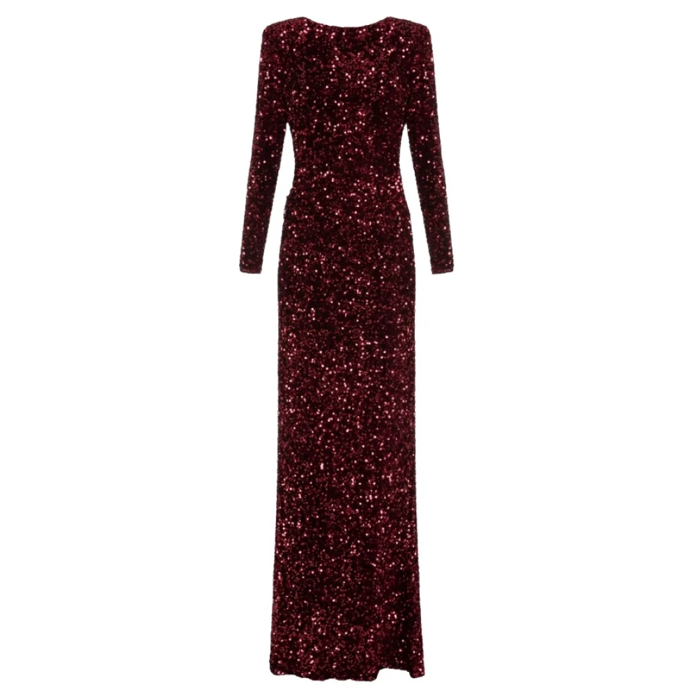 Elisabetta Franchi Chenille Sequin Red Carpet Jurk Red Dames