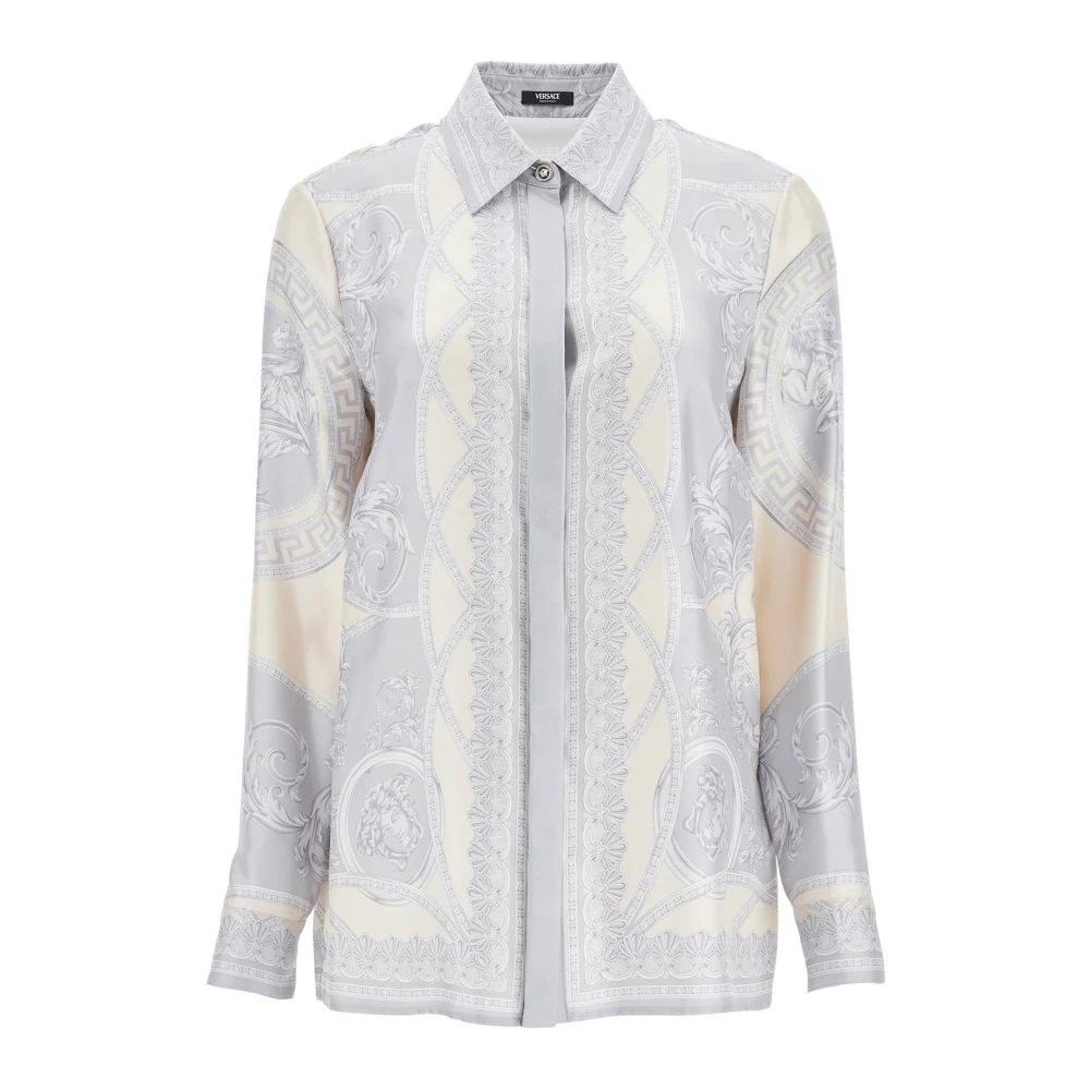 Versace Luxe Zijden Overhemd met Goddelijke Snit Gray Dames