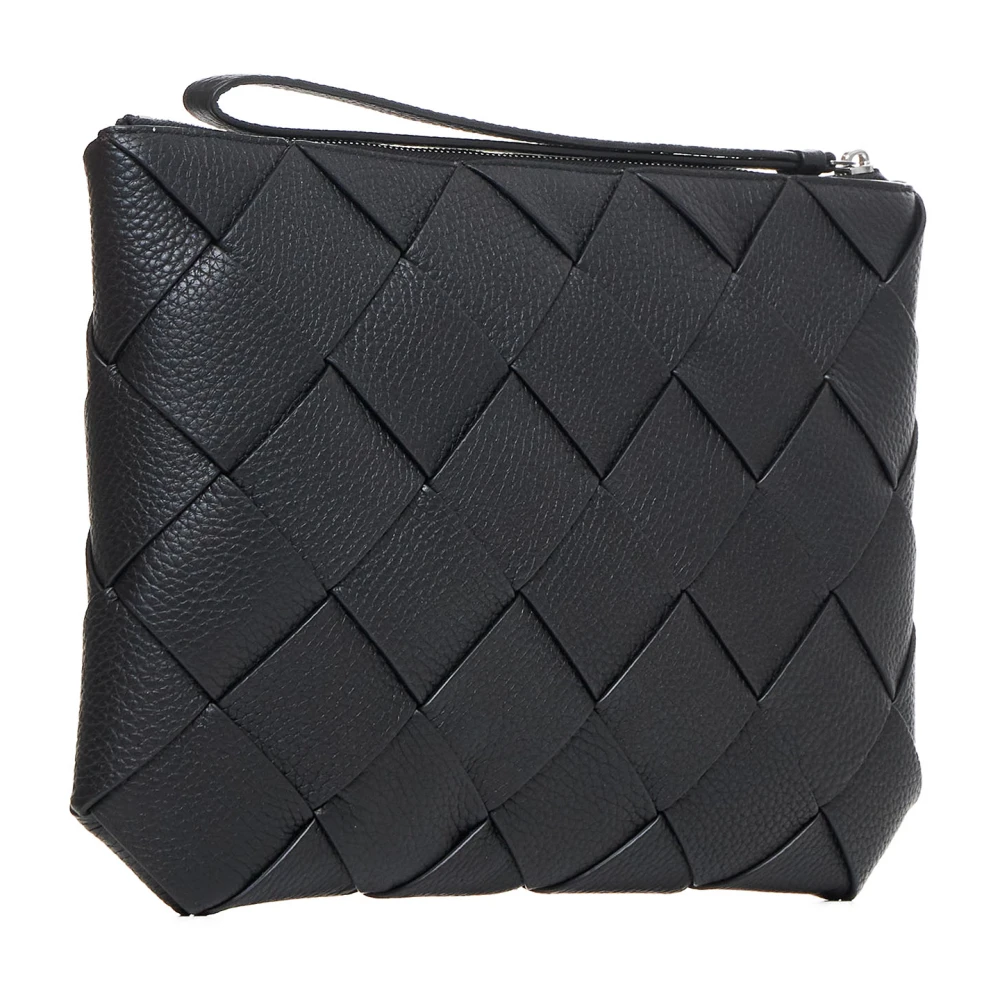 Bottega Veneta Intreccio Zwarte Clutch Tas Black Heren
