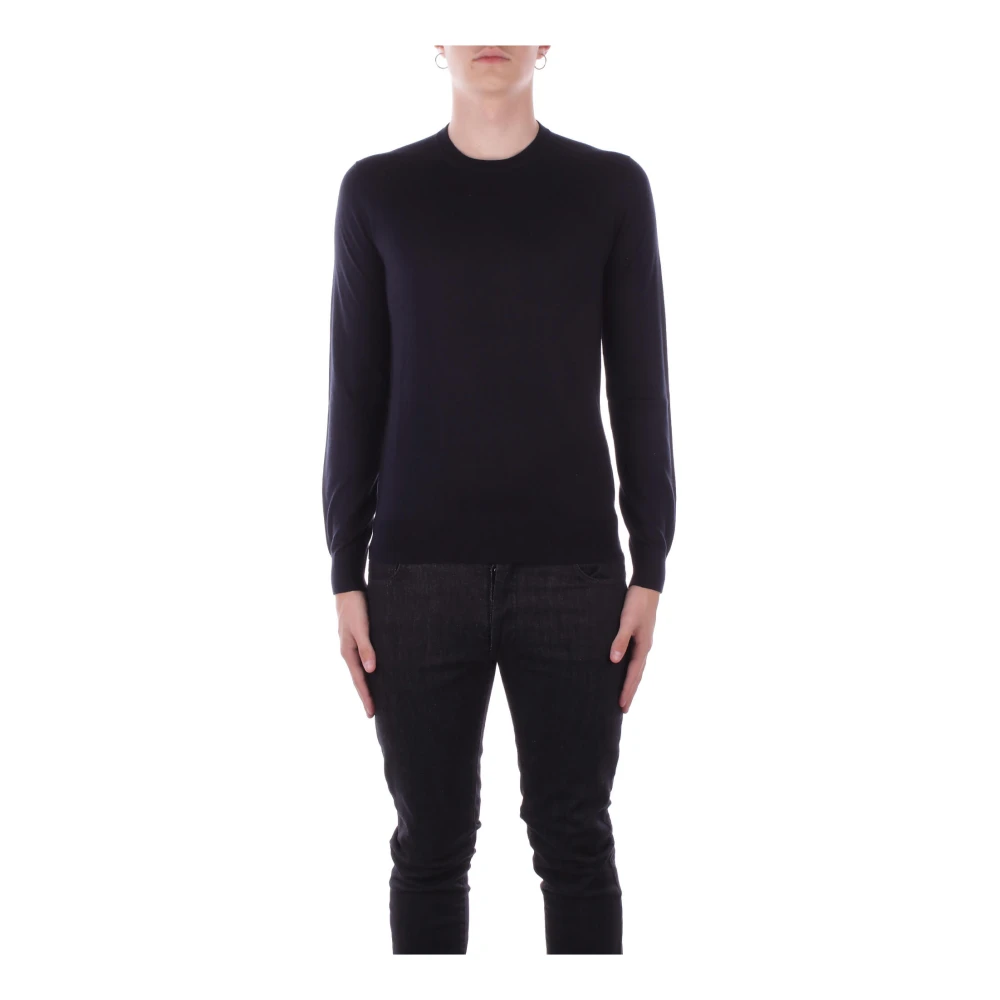 Alpha Studio Blauwe Trui Regular Fit Wol Blue Heren