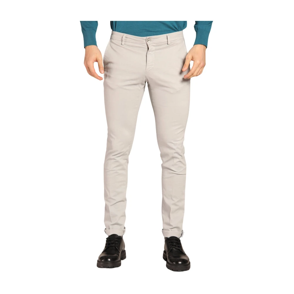 Mason's Milano Style Extra Slim Chino Broek Gray Heren