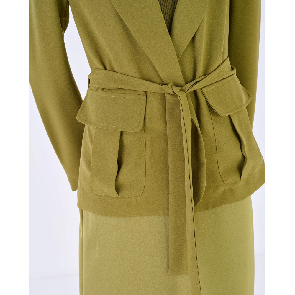 Silvian Heach Blazer met strikceintuur Green Dames