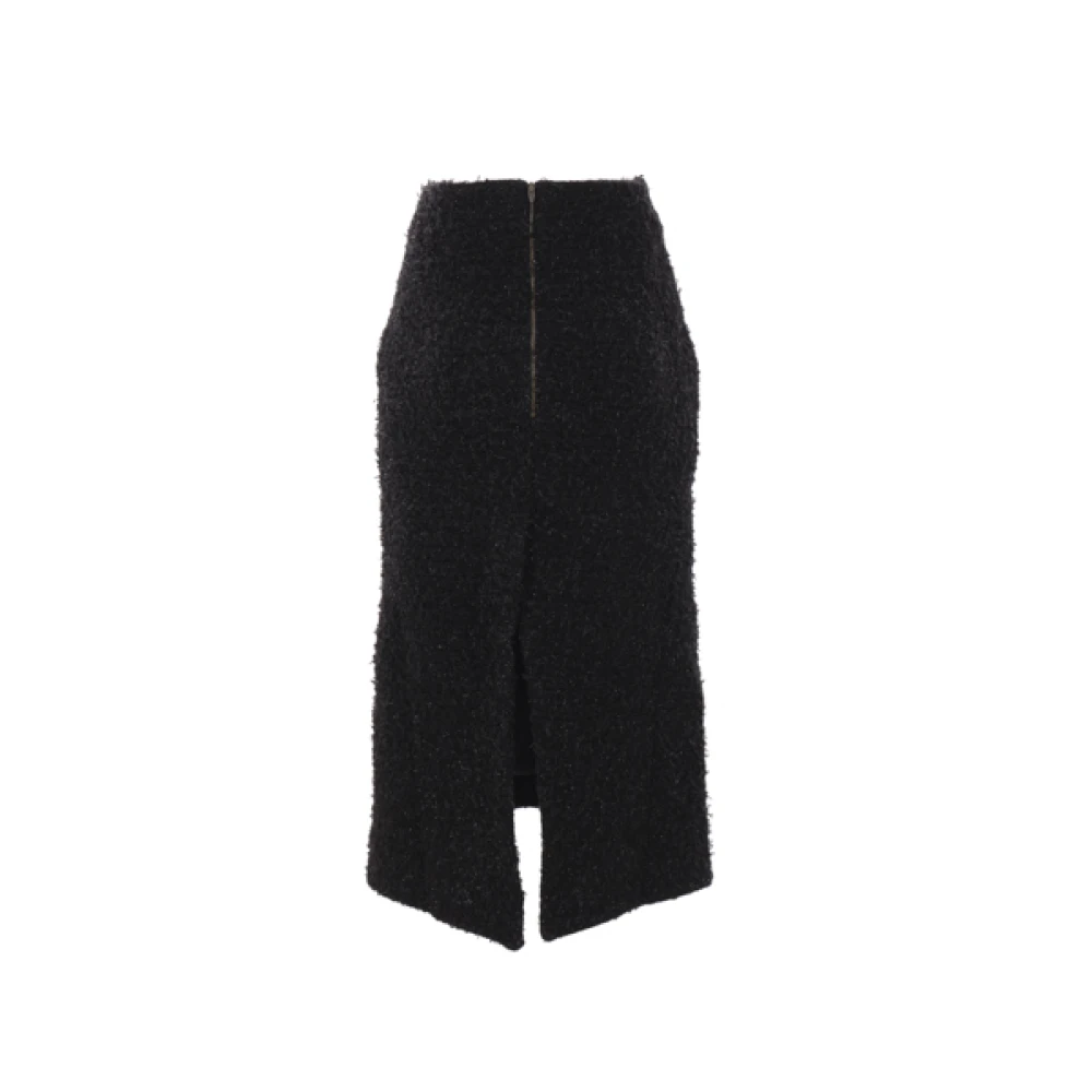 Balenciaga Zwarte Tweed Kokerrok Black Dames
