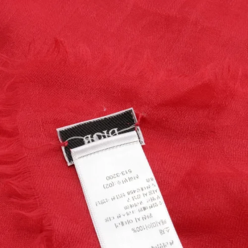 Dior Vintage Pre-owned Cashmere scarves Red Dames