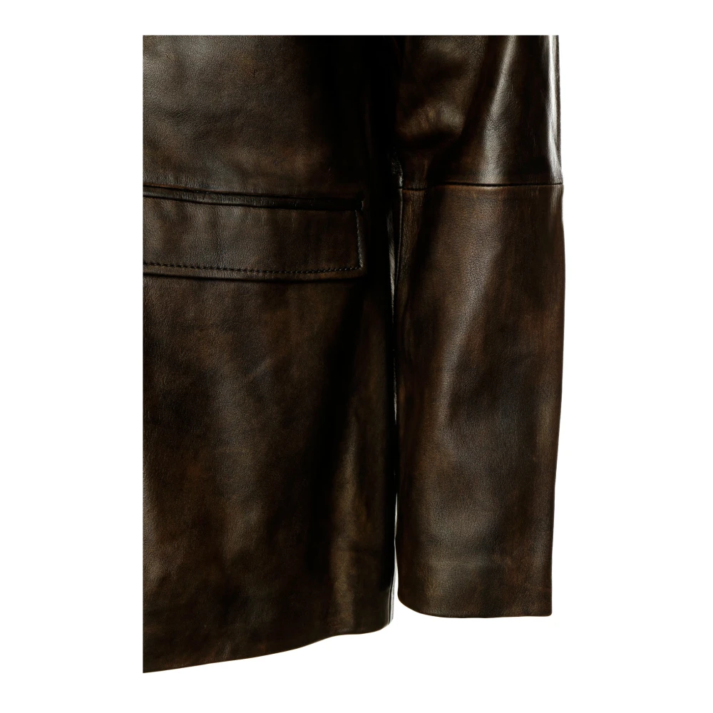 Samsøe Klassieke leren jas Brown Heren