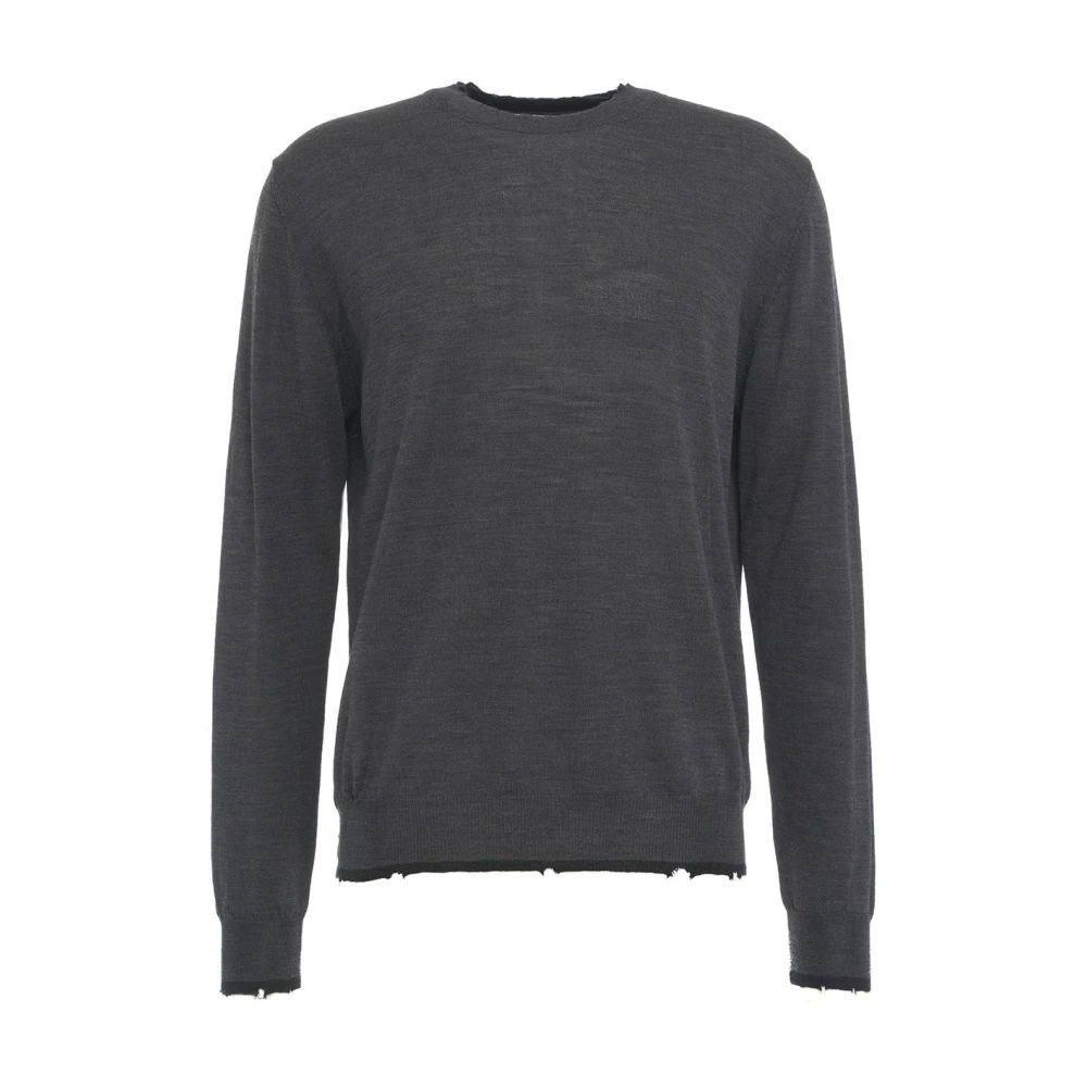 Mauro Grifoni Grijze Gebreide Trui Aw24 Handwas Gray Heren