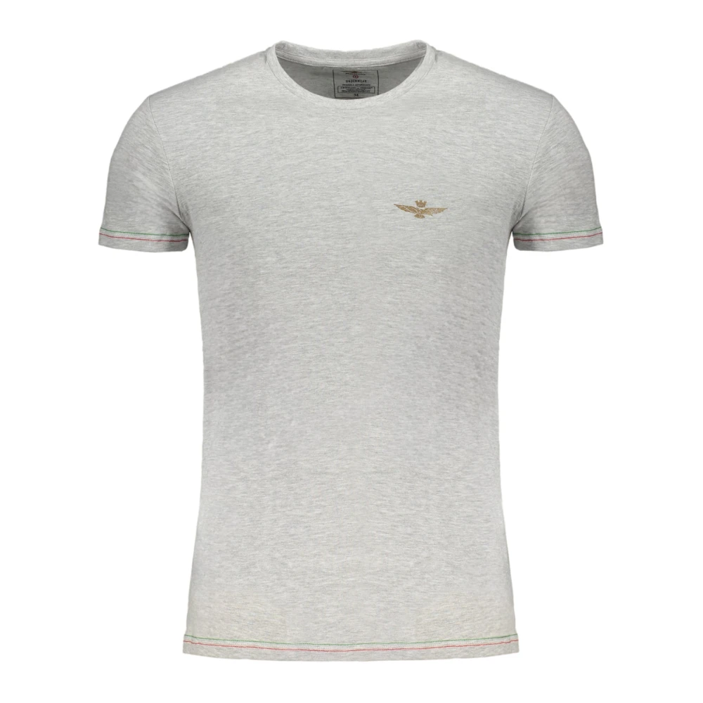 Aeronautica militare Grijze T-shirt met korte mouwen en contrastdetails voor heren Gray Heren