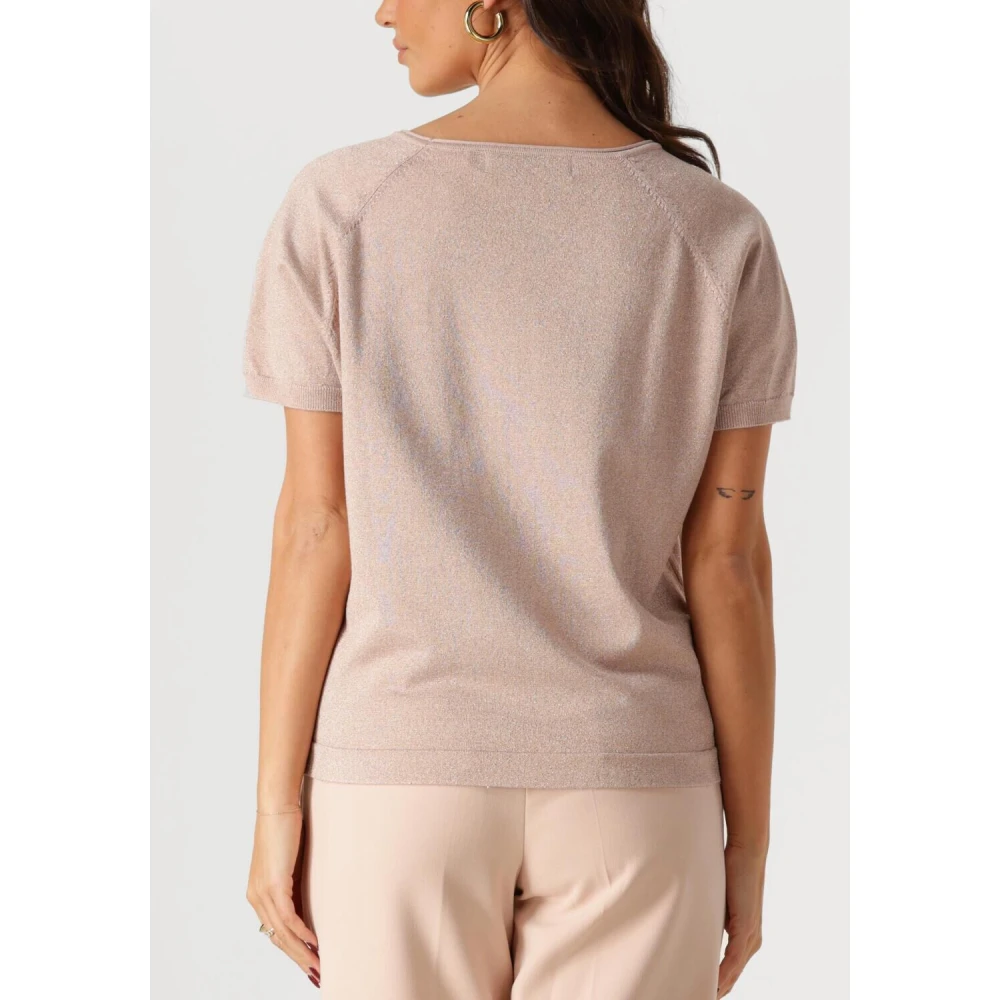 Nukus Anita Top Lurex Dames T-shirt Pink Dames