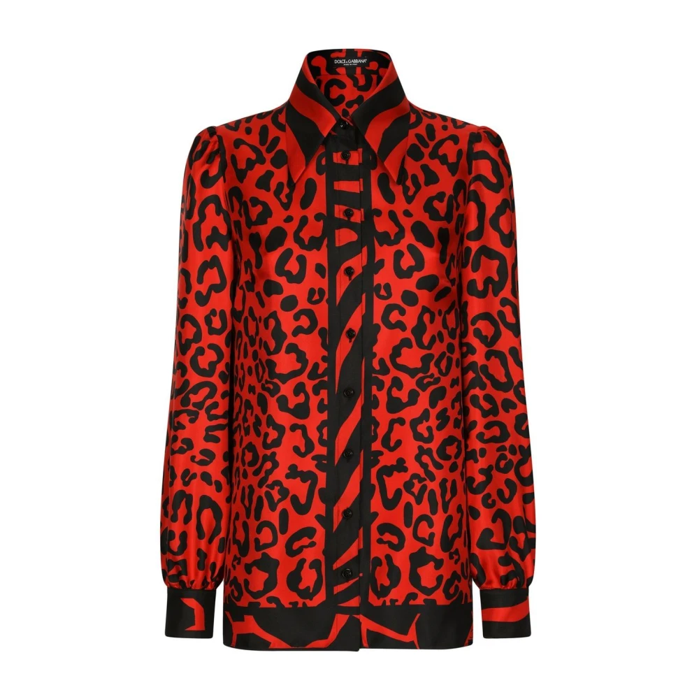 Dolce & Gabbana Luipaard Shirt Red Dames