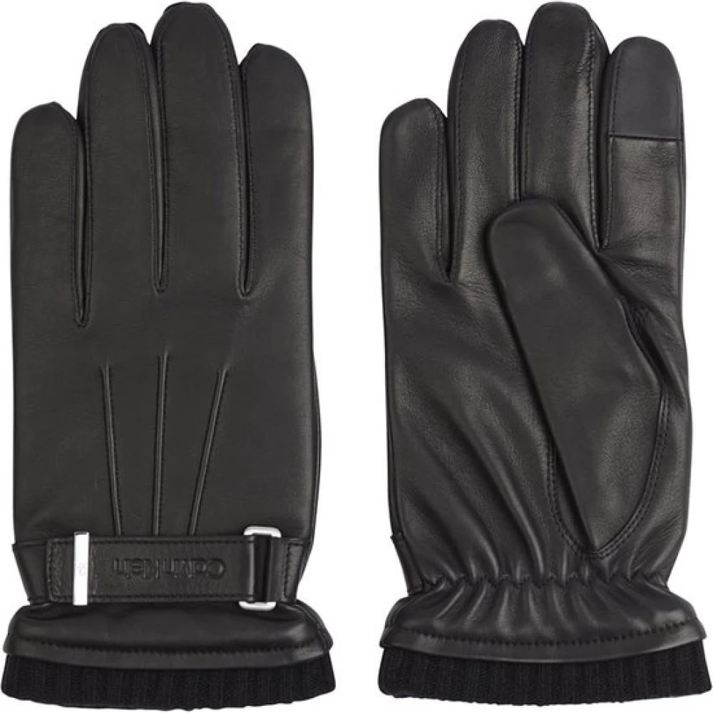 Calvin Klein Handschoen- CK Leather Rivet Gloves Black Unisex