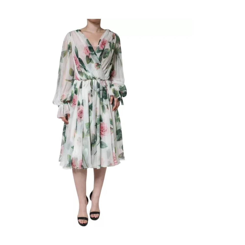Dolce & Gabbana Women's Silk Floral Print A-Line Midi Dress