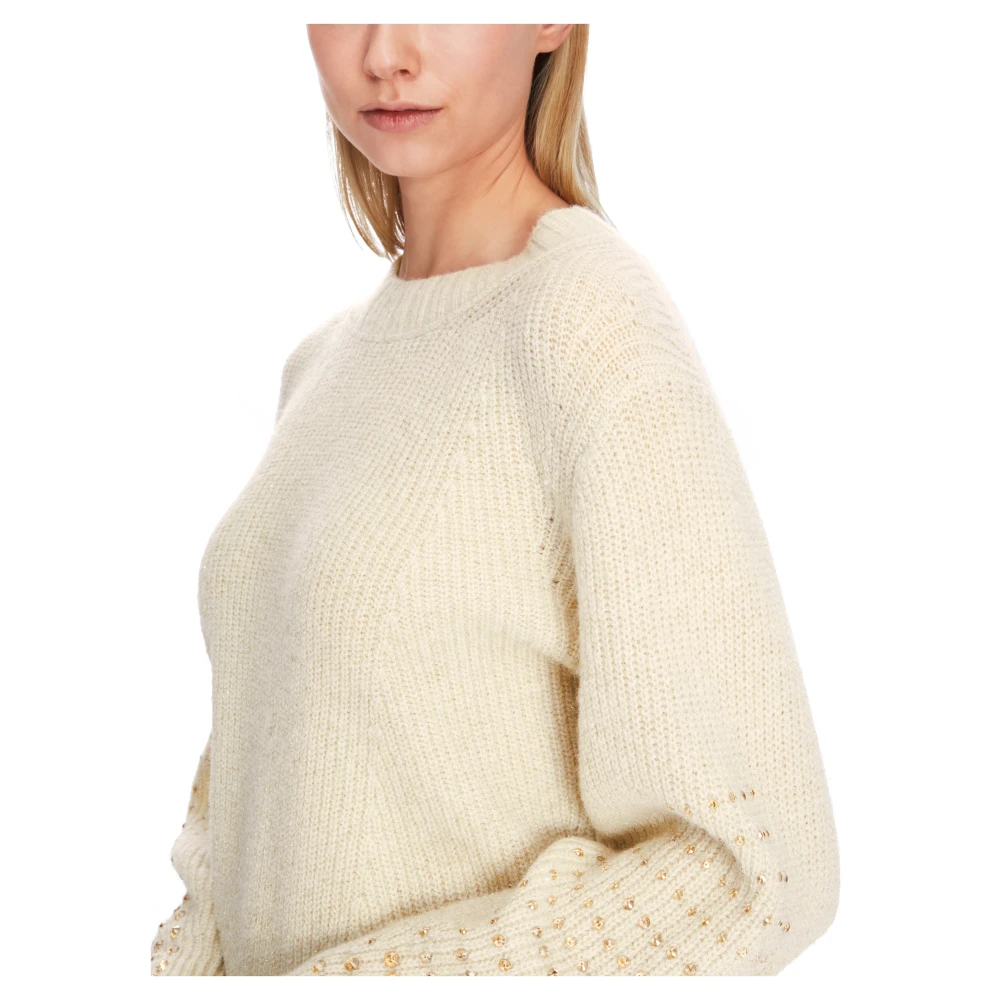 Marc Cain Gebreide Trui met Parels Beige Dames