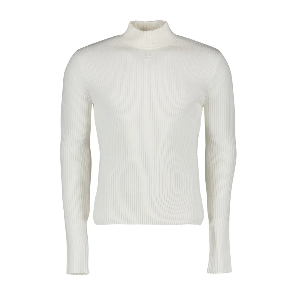 Courrèges Rippad Turtleneck Tröja White, Herr