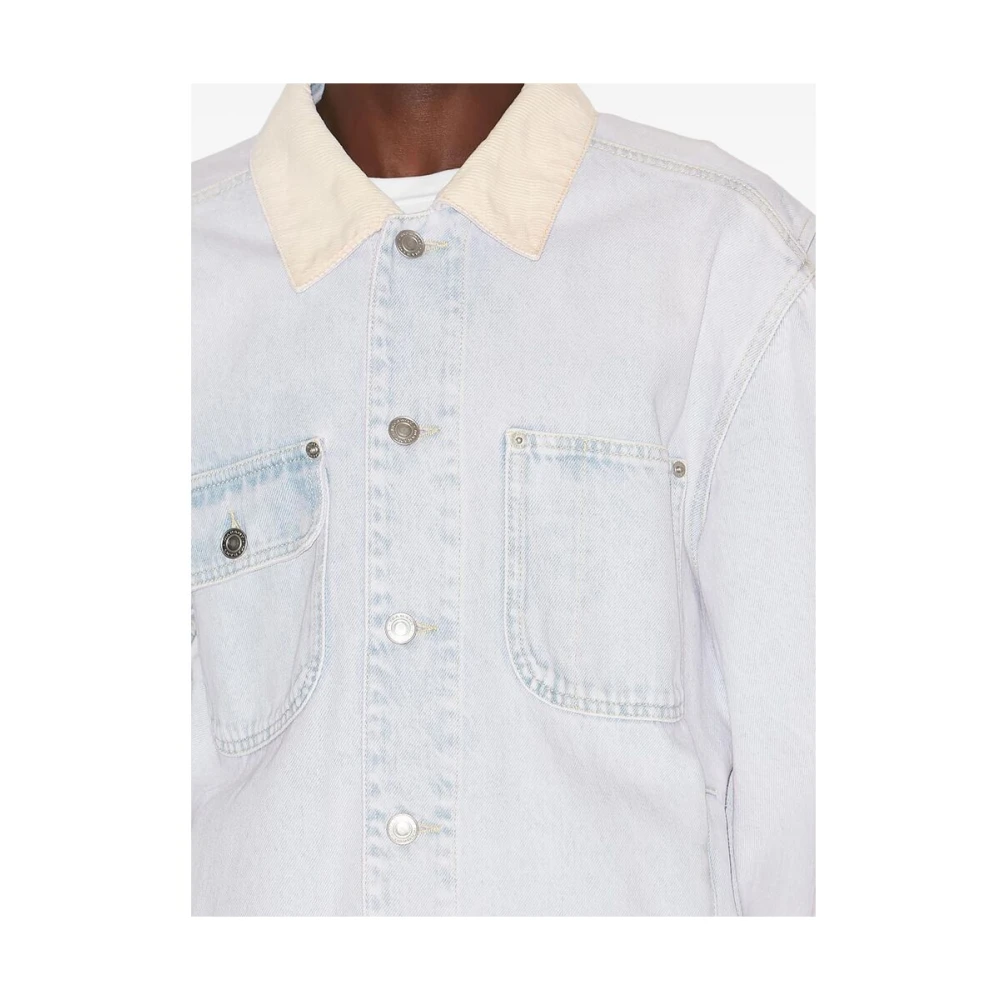 Isabel marant Denim Ribfluwelen Jack met Logopatch Blue Heren
