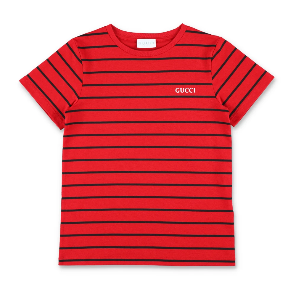 Gucci Röd Randig Bomull T-shirt Red, Pojke