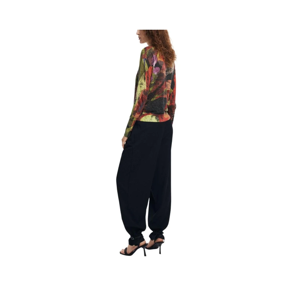 Desigual Linnen Blend Gebreide Top Multicolor Dames