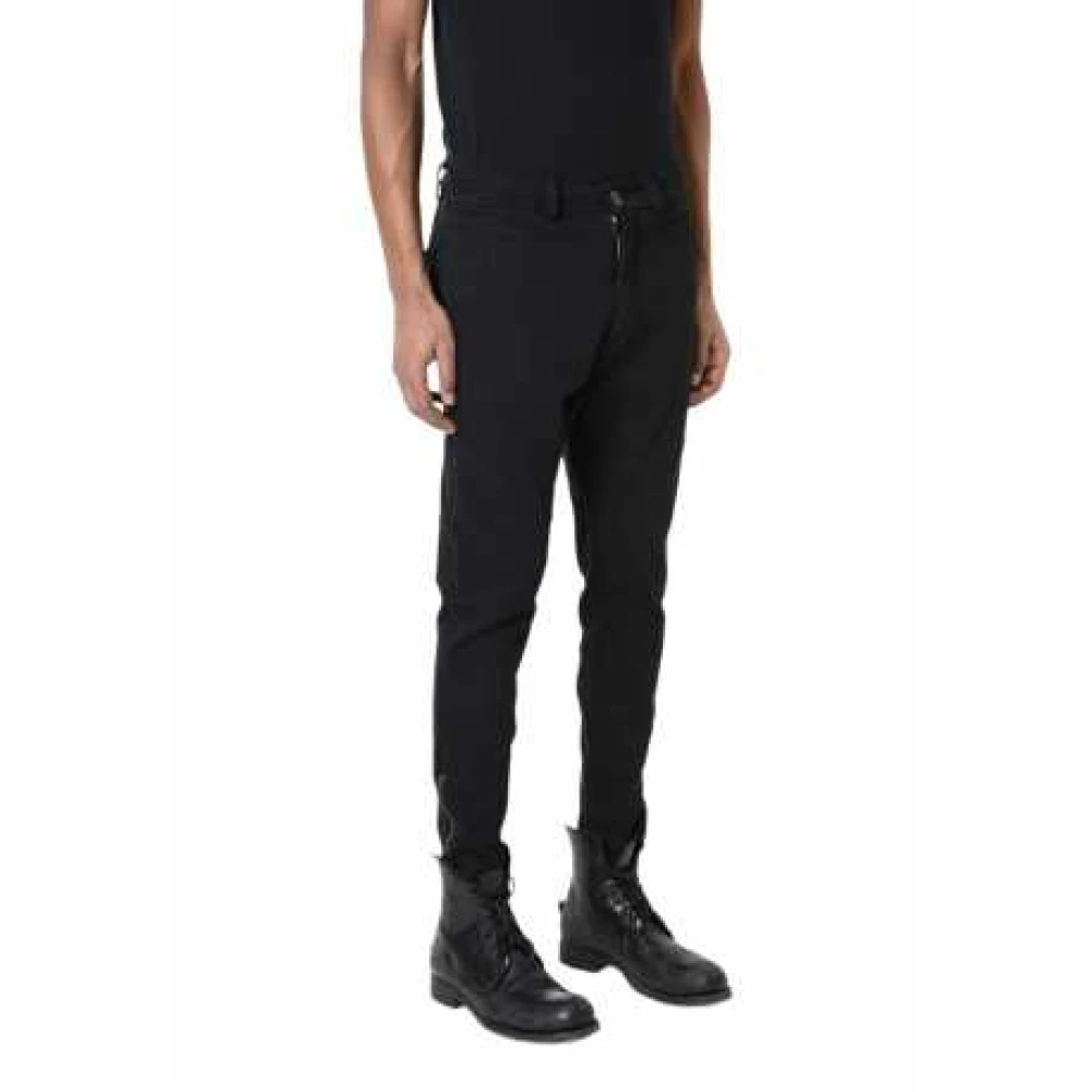 La Haine Inside Us Zwarte Stretch Katoenen Broek Lm228 Black Heren