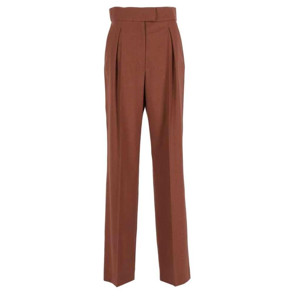 Valentino Garavani , Straight Trousers, Female, Brown, M, British Mohair Trousers