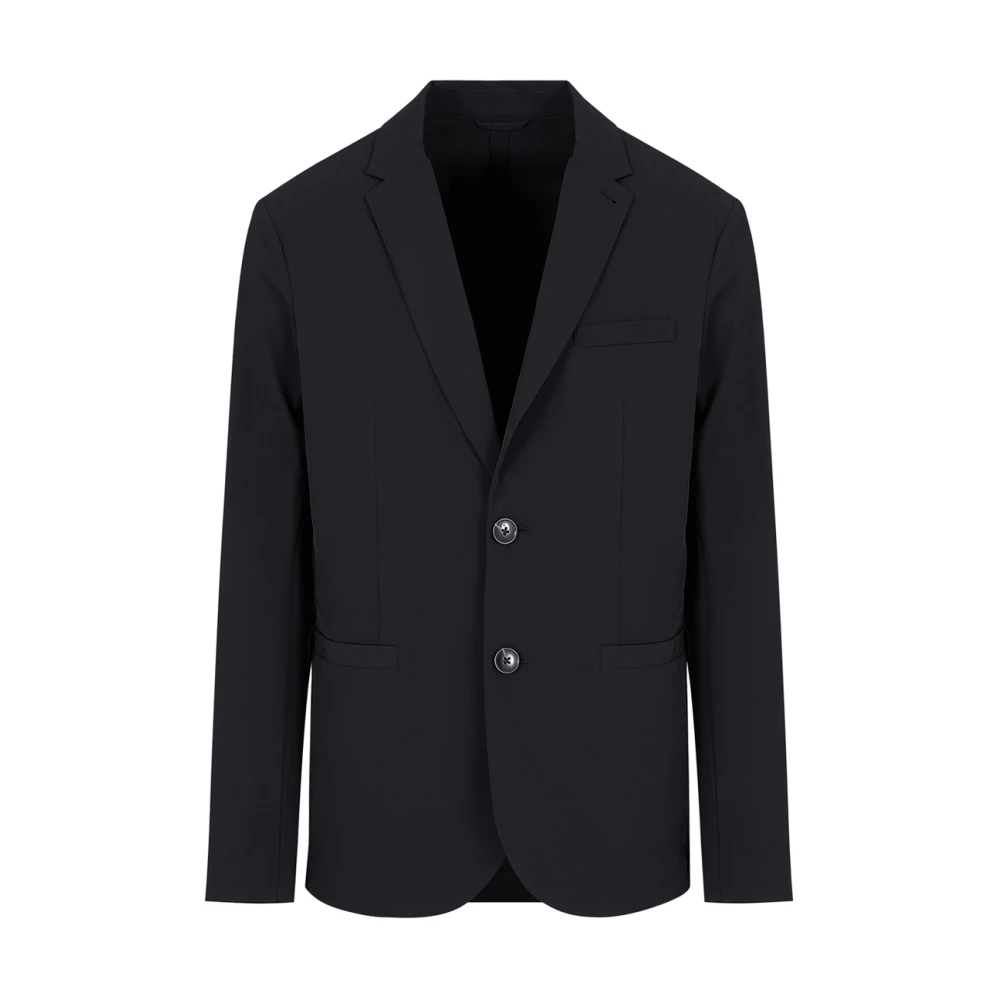 Armani Exchange Mannelijk Zwart Jassen Heren, 2XS, Linnen, Enkelrijige Blazer In Ultra-Stretch Twill